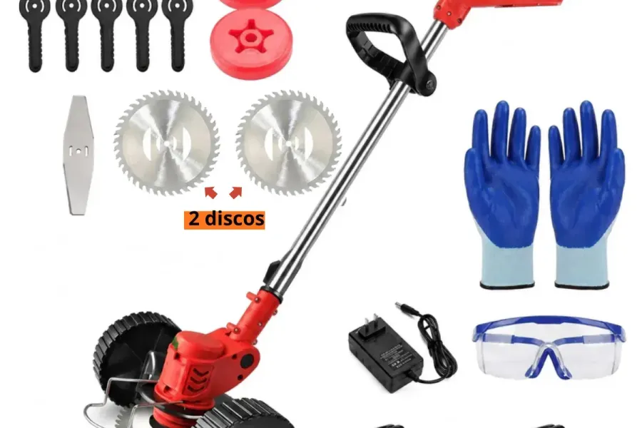 Roçadeira a bateria BMB 48V com kit de lâminas, rodas e baterias