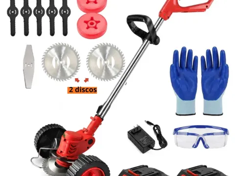 Roçadeira a bateria BMB 48V com kit de lâminas, rodas e baterias
