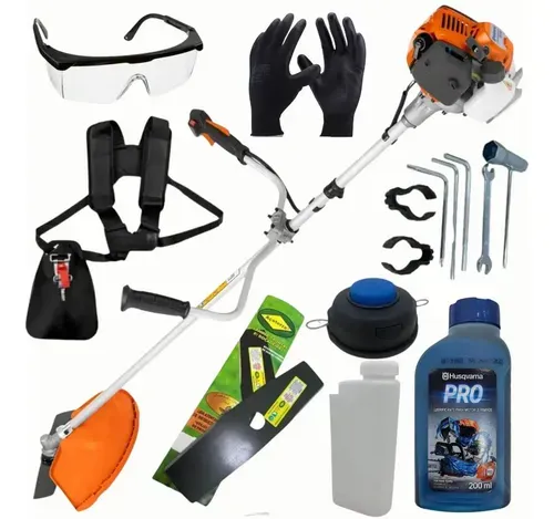Roçadeira a gasolina Husqvarna 321R com kit de acessórios (óculos, luvas, cinto duplo e lâmina)