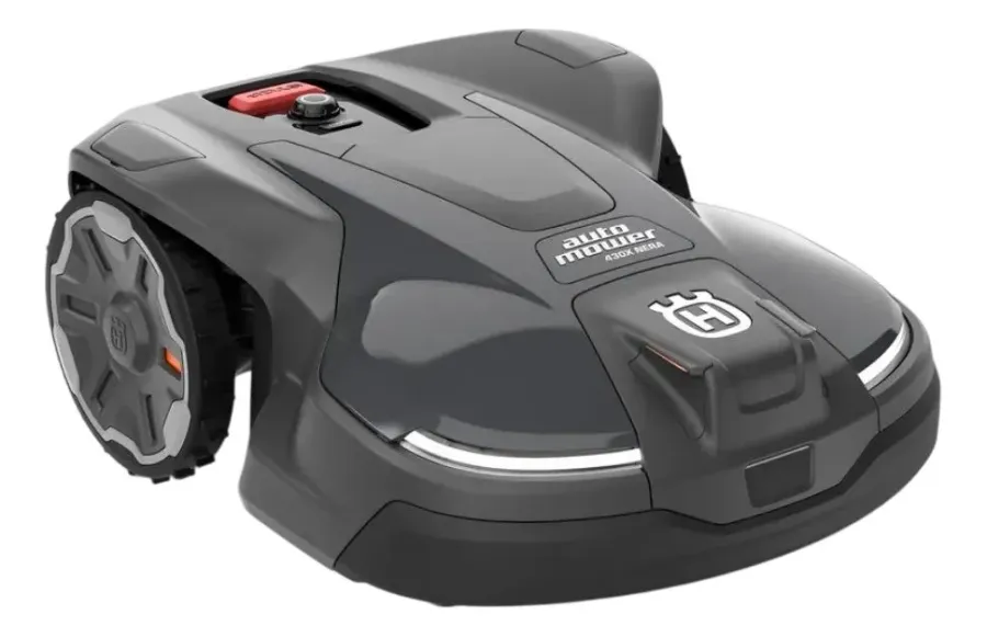 Robô cortador de grama Husqvarna Automower 430X NERA visto em ângulo diagonal