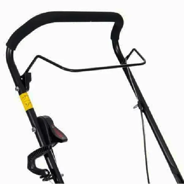 Detalhe do guidão e do acionador de partida do cortador de grama Toyama TLM510SM-60L